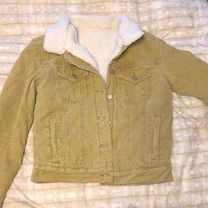 Tan corduroy furry jacket
